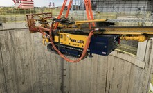  Keller’s Hutte drill rig being lowered into place at the Woodsmith Mine site