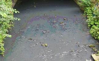 Image of the pollution in the Bradford watercourse | Credit: Environment Agency