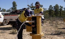 Experienced hydrogeologists collect and record groundwater data at more than 120 monitoring bores on Bravus's Carmichael mining lease and surrounding area. Photo courtesy Bravus Mining and Resources