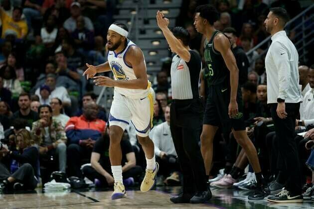 Moses Moody splashes 7 first-quarter threes as Warriors thrash Pelicans