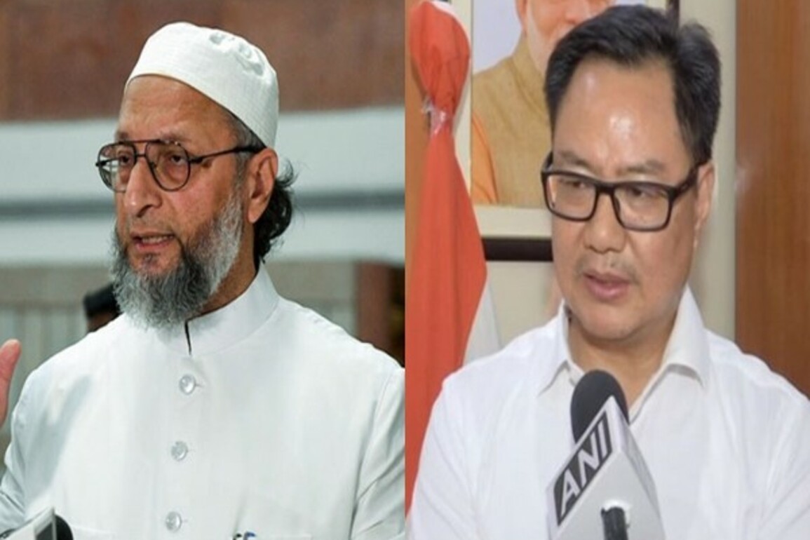 "You are a Minister of the Indian Republic, not a monarch": AIMIM chief Owaisi targets Kiren Rijiju over his claims of minority welfare under Union Government