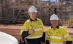 Gold Fields executive vice president Australasia Stuart Mathews (left) with Gold Road managing director Duncan Gibbs at Gruyere in August