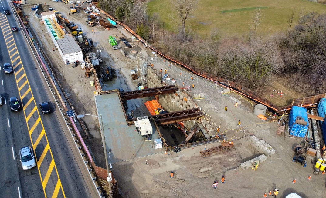 Construction is underway on the latest section of the Line 5 Eglinton metro project in Toronto, Canada