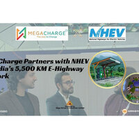 MegaCharge Partners with National Highways for Electric Vehicles (NHEV) for India's 5,500 km E-Highway Network