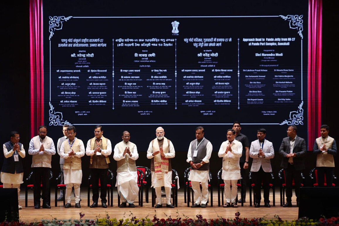PM Modi inaugurates Elevated Port Corridor in Guwahati, launches Multiple waterways projects with Rs 526 crore investment in Assam