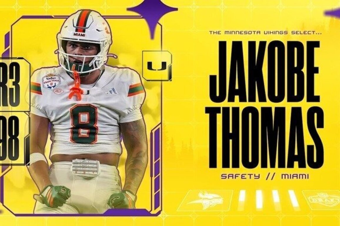 Vikings Select Miami Safety Jakobe Thomas with 98th Overall Pick