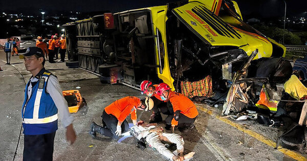 Passenger bus crash in Indonesia kills at least 16 people