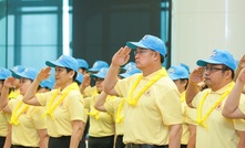 PTTEP workers pictured during a company event 