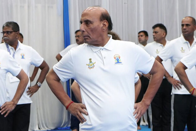 Defence Minister Rajnath Singh takes part in Yoga Day celebrations in Shillong, highlights role of yoga in physical and mental fitness