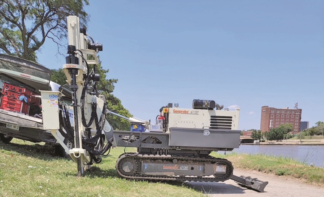 A Geoprobe 6712DT with 20CPT Press has proven to be a faster, easier, safer choice for contractor UES when completing a job drilling levies in Tulsa, Oklahoma