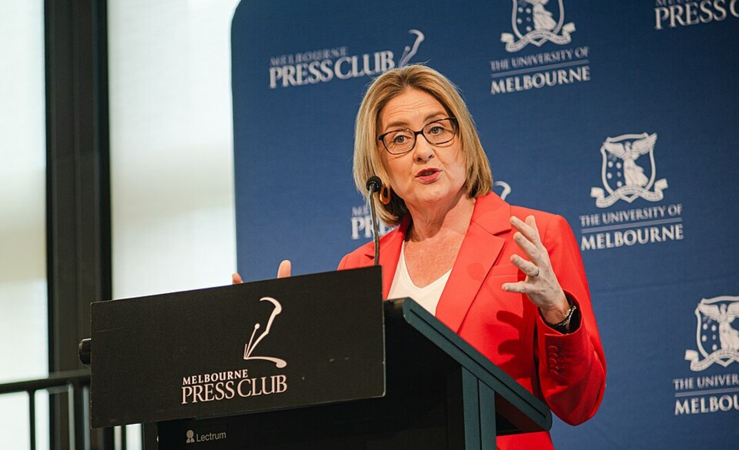 English: Premier of Victoria Jacinta Allan speaks at the Melbourne Press Club in October 2024.
