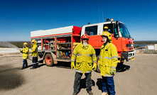 Members of Talison Lithium's fire brigade.