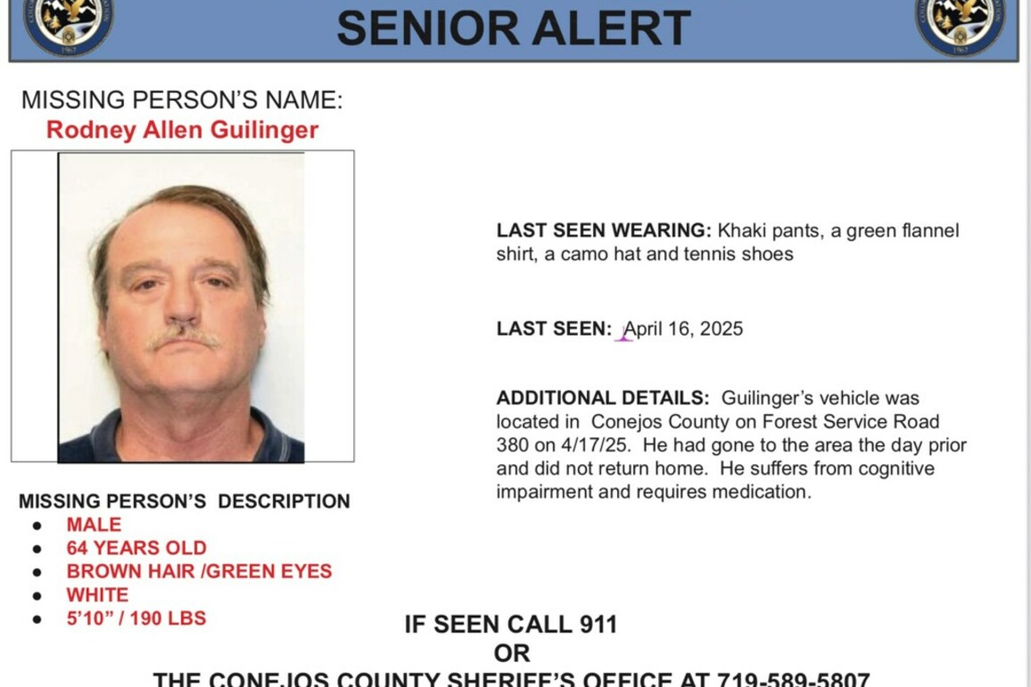 State and local police still searching for disabled Conejos County man