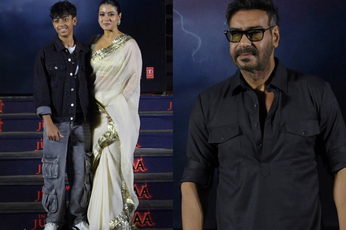 Ajay Devgn, son Yug attend screening of Kajol's film 'MAA'