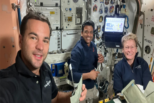 Group Captain Shuka works on uncovering how microgravity contributes to muscle loss at ISS on flight day 6 of Axiom 4 mission