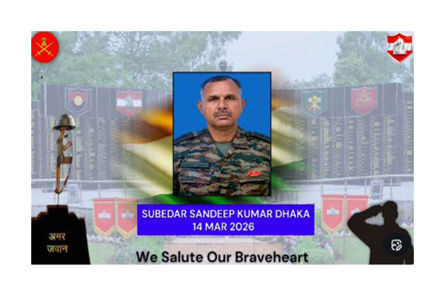 JCO Subedar Sandeep Kumar Dhaka dies during Operation Sheri Kalan in JK's Poonch