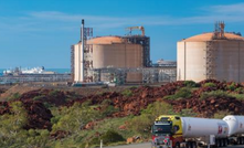 Woodside’s Pluto LNG park and truck loading facility near Karratha in WA