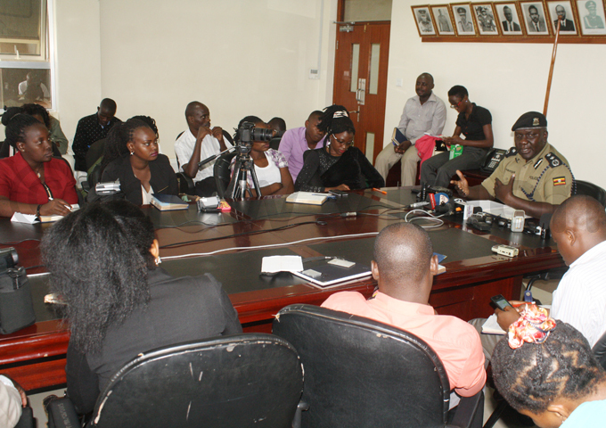  olice spokesperson red nanga addressing the press at the olice headquarters in aguru hoto by eff ule