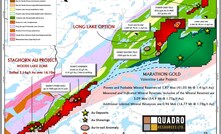  During the past six months Quadro has added two significant properties to its portfolio, the Long Lake gold project in central Newfoundland and the Seagull Lake PGE property in western Ontario