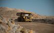 A Komatsu 930E being prepared for BHP at the CoE proving grounds in Tucson.