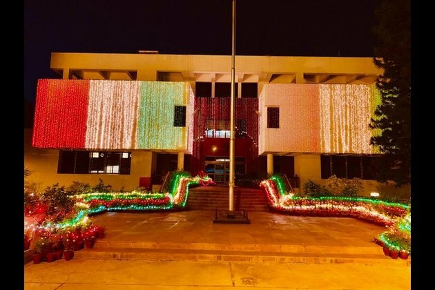 Indian High Commission in Pakistan lit-up ahead of Independence Day