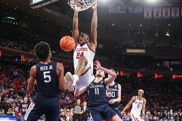 No. 10 St. John's completes sweep of struggling UConn