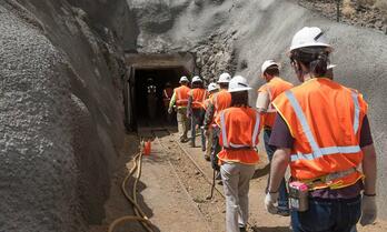 Students enter the University of Arizona San Xavier Mining Laboratory. Photo: UA Lowell Institute for Mineral Resources