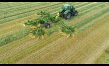  Krone's new Swadro rake has a working width of 13.7m. Image courtesy Swadro.