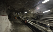 Deep mining in a palladium mine in South Africa