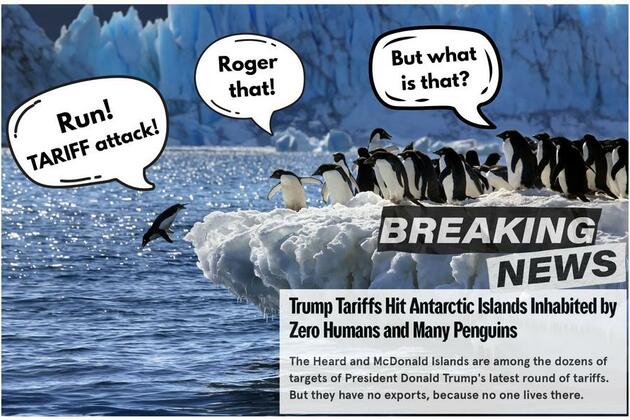 Poster: Trump slaps tariffs on uninhabited Antarctic islands