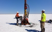 Air core drilling on Lake Mackay.