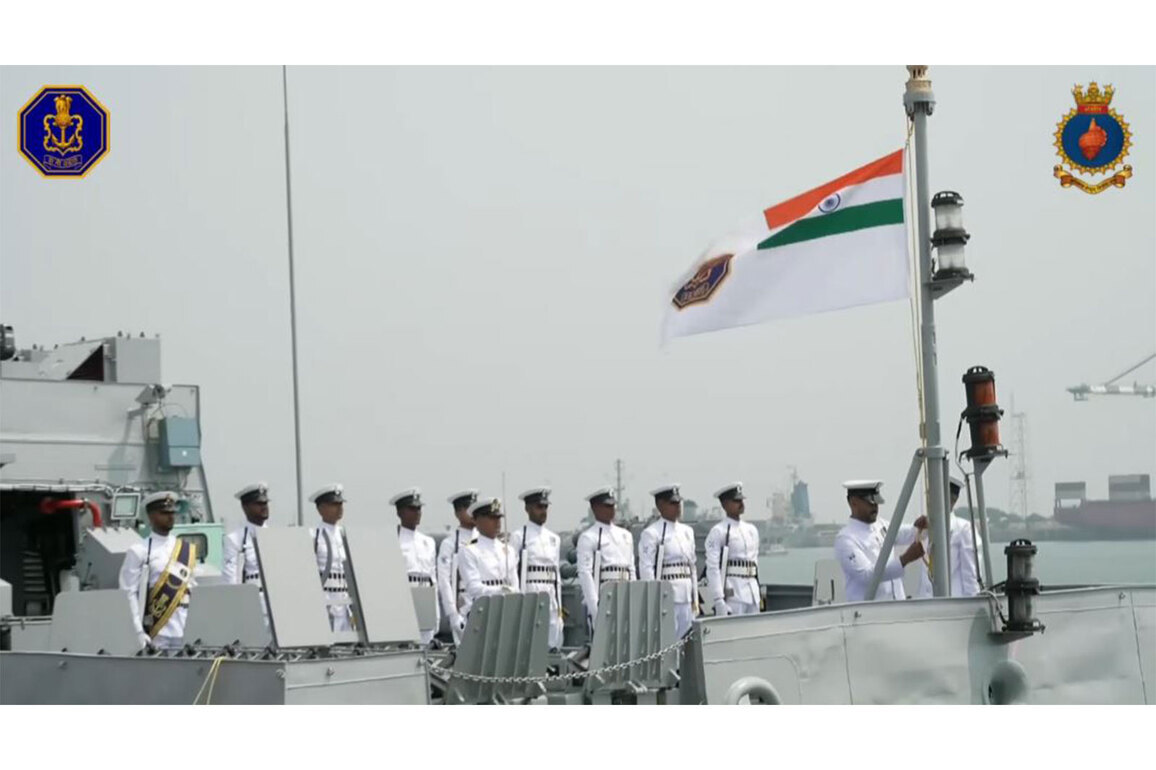 INS Anjadip commissioned into Indian Navy at Chennai Port