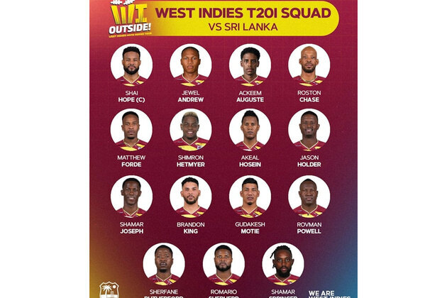 Cricket West Indies announces squad for T20 series against Sri Lanka in Jamaica