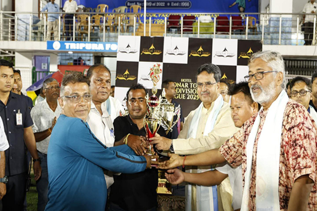 Tripura CM Saha attends prize distribution ceremony of B-division football tournament
