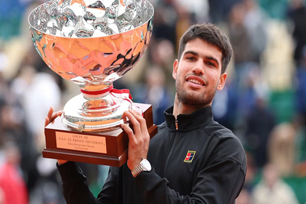 Carlos Alcaraz defeats Lorenzo Musetti; clinches maiden Monte Carlo Masters title