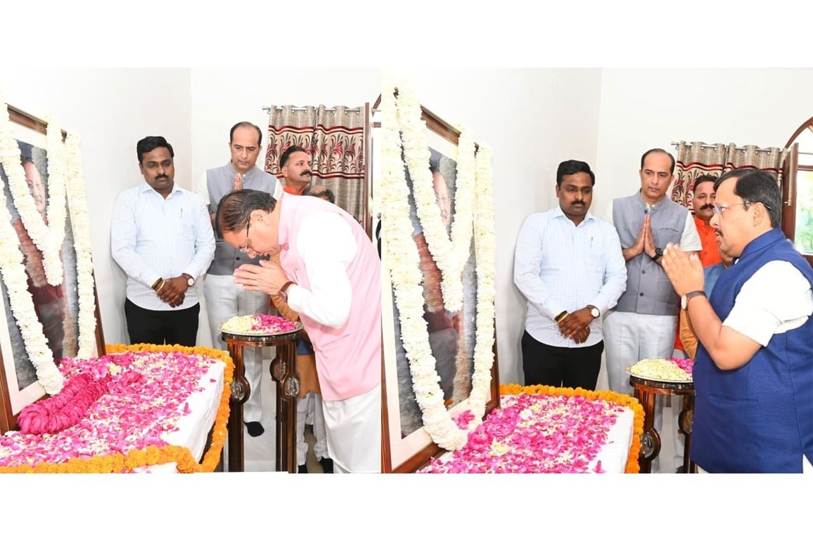 Uttarakhand CM Dhami, Nitin Nabin pay tribute to BC Khanduri in Dehradun; hold meetings ahead of Assembly polls