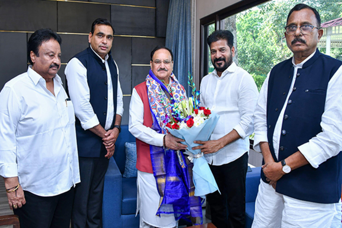CM Revanth Reddy appeals to Union Minister Nadda for timely release of urea to Telangana