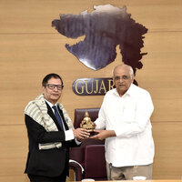 Gujarat: Nepal's ambassador Shankar Prasad Sharma pays courtesy visit to Chief Minister Bhupendra Patel