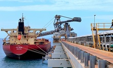 First bauxite from the Amrun mine is loaded onto the RTM Weipa 