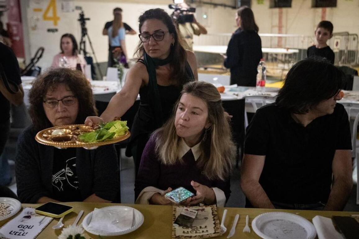 Mideast in Pictures: War-shadowed Israelis hold Passover Seder at underground shelter