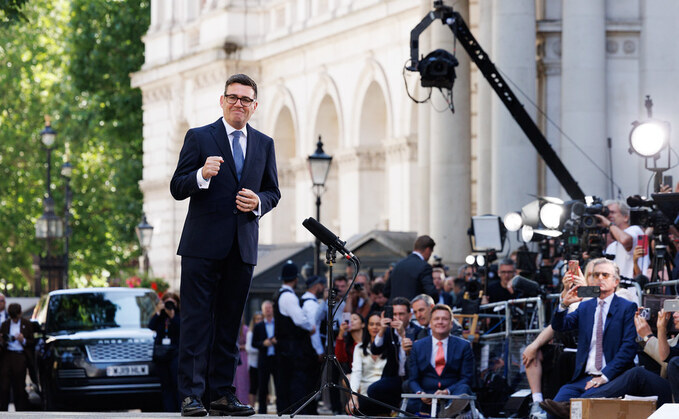 Andy Burnham delivers his first speech as Prime Minister / Credit: Lauren Hurley - No 10 Downing Street