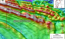  AeromagneticTMI image shows the location of historical diamond drillholes in the Youanmi resource area.