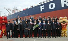 FMG Nicola is greeted at Port Hedland.