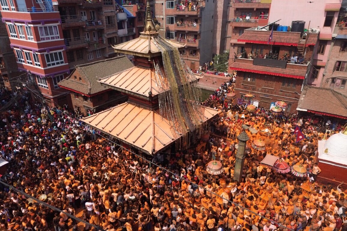 Nepal celebrates New Year with vibrant Sindoor Jatra; ancient Thimi town turns orange