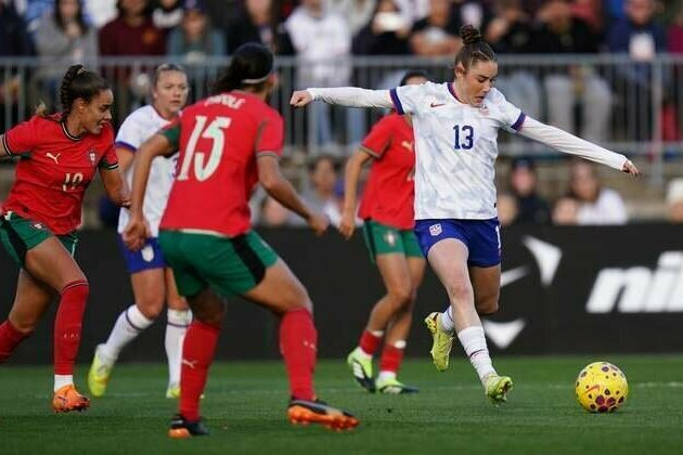 Olivia Moultrie nets brace as USWNT tops Portugal