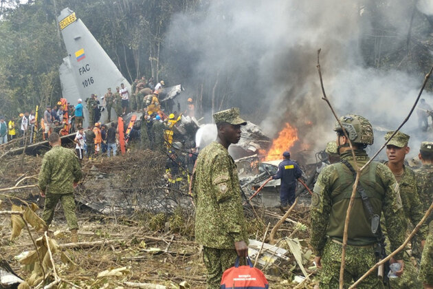 Several feared dead after military plane crashes in Colombia