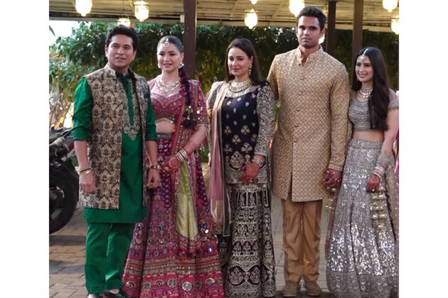 Tendulkar family stuns in traditional outfits at Arjun Tendulkar's pre-wedding celebrations; Zaheer Khan, Yuvraj Singh, Harbhajan Singh attend