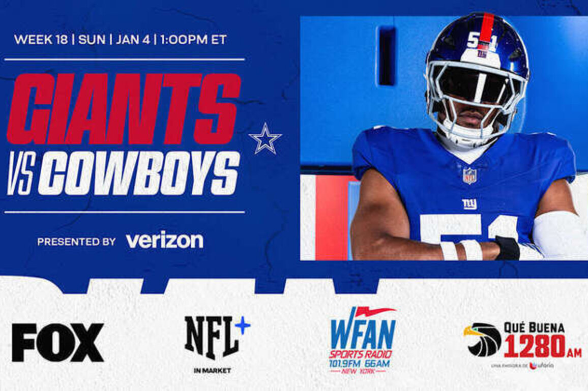 Time & date set for Giants' season finale vs. Cowboys
