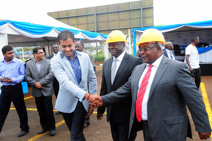 inister yabagambe the ivil viation uthority board chairman dawula and the site contractor anish iyani during the site handover ceremony 