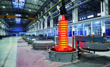 A component being heat treated in a Valenhold facility.